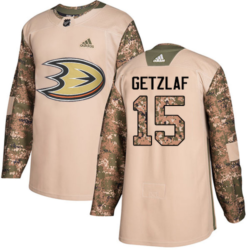 Adidas Ducks #15 Ryan Getzlaf Camo Authentic Veterans Day Stitched NHL Jersey
